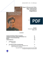 Essays in Macro Economic Policy The Indonesian Experience