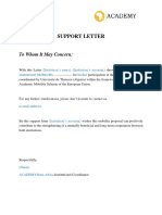 Support Letter Template ACADEMY