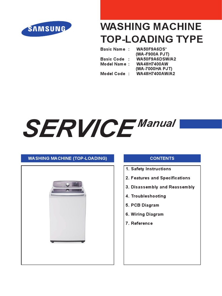 WA48H7400AW A2 Service Manual | Washing Machine | Electrical Connector