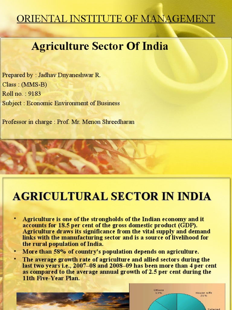 Overview of India's Agricultural Sector | PDF | Agriculture | Industries