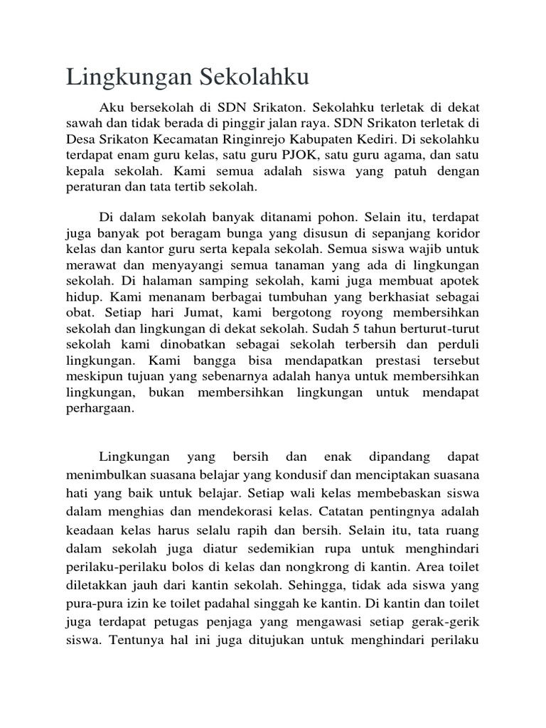 Contoh Karangan Deskripsi Tentang Lingkungan Sekolah – Berbagai Contoh