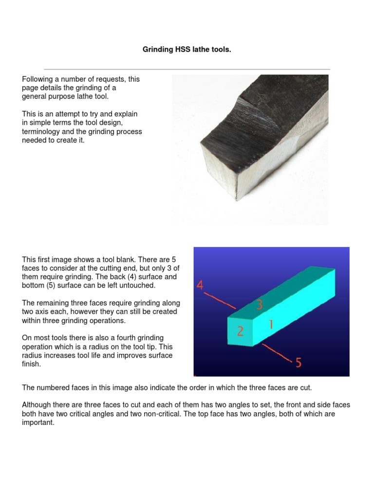 Off Hand Grinding HSS Lathe Tools Grinding (Abrasive Cutting