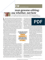Human Genome Editing: Ask Whether, Not How: World View