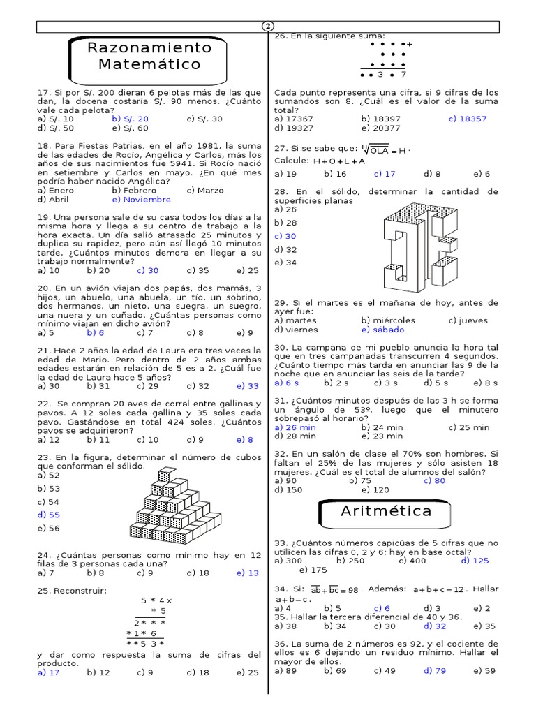 Problemas de Lógica y Matemáticas | PDF | Álgebra | Objetos matemáticos