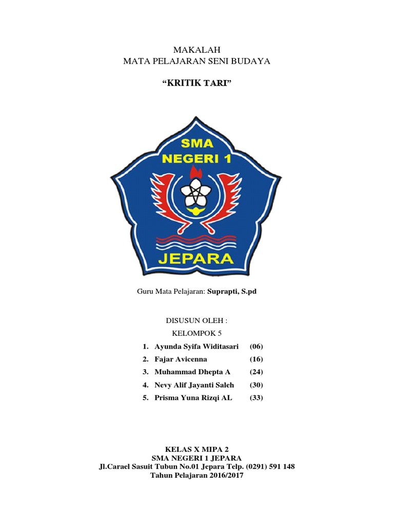 Makalah Seni Budaya Kritik Tari