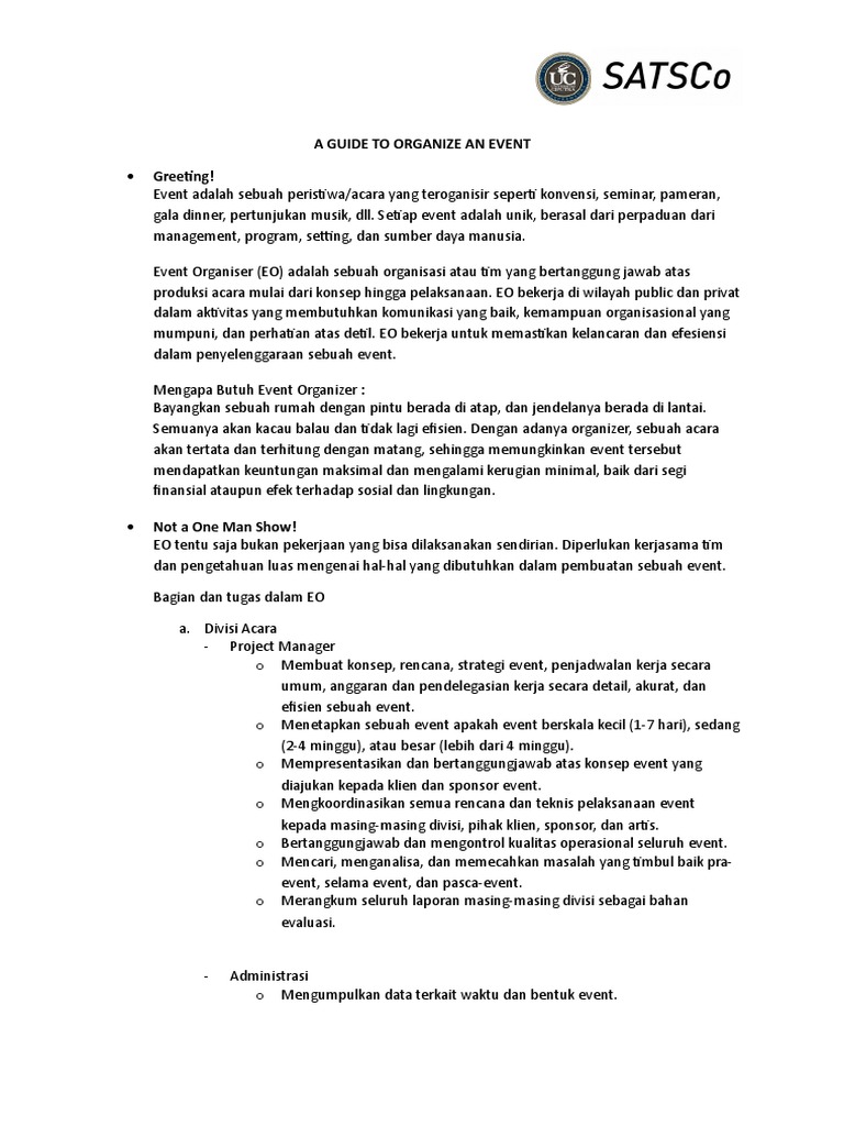 Event Organizer Job Desc