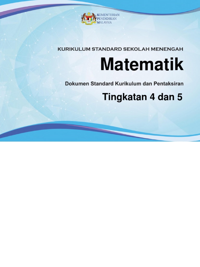 Dskp Kssm Matematik Tingkatan 4 Dan 5 Pdf