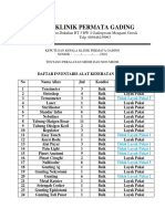 Daftar Inventaris Peralatan Medis Dan Non Medis