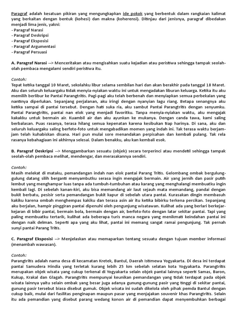 205m4d1 Teks Deskripsi Pantai Parangtritis Nan Indah