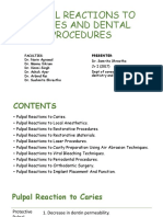 Pulpal Reactions To Caries and Dental Procedures