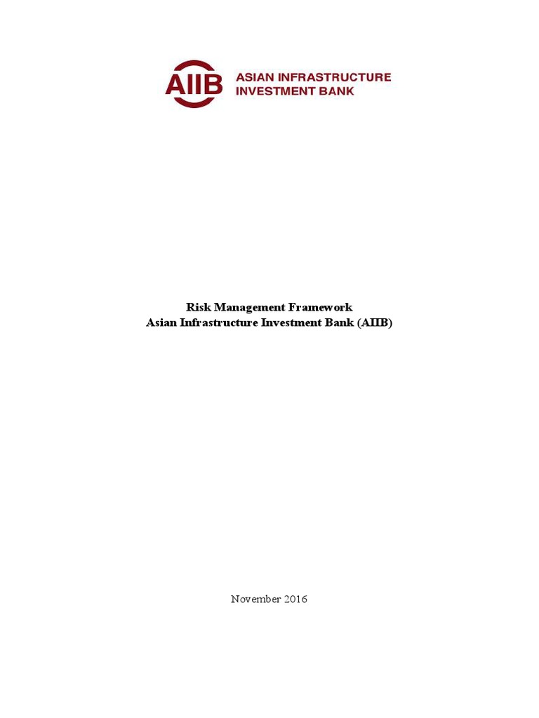 Aiib Risk Management Framework Final 14nov Clean Credit Risk