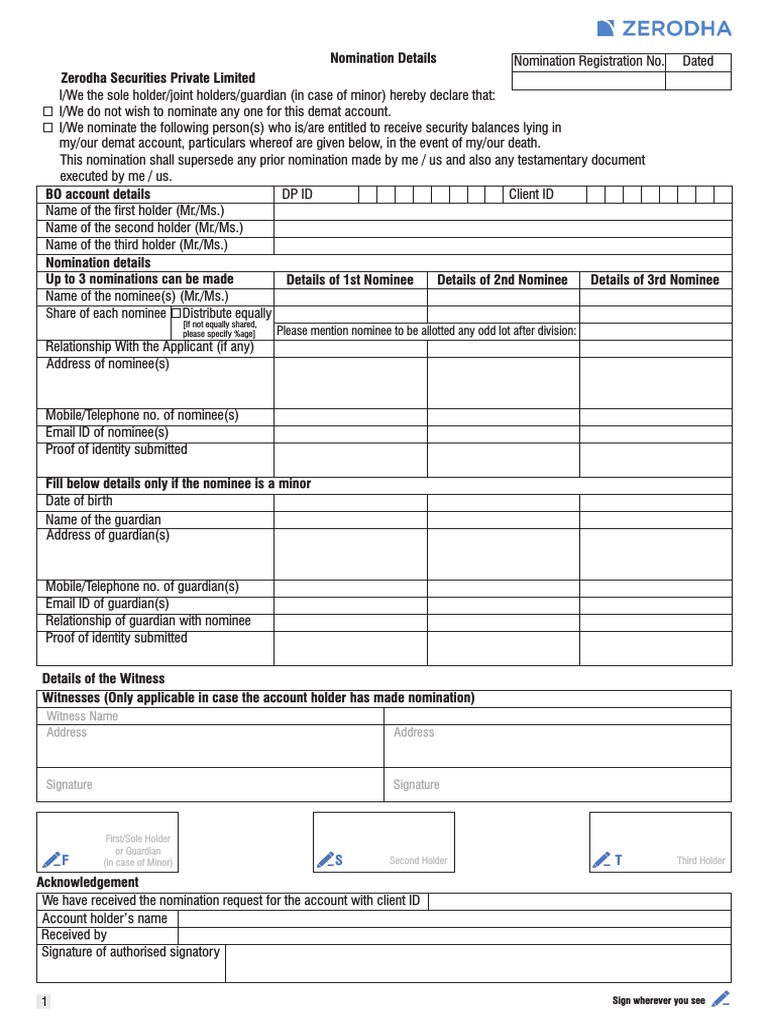 Nomination Form Details and Instructions | PDF | Identity Document ...