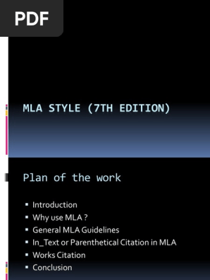 Mla Style 7th Edition Citation Publishing