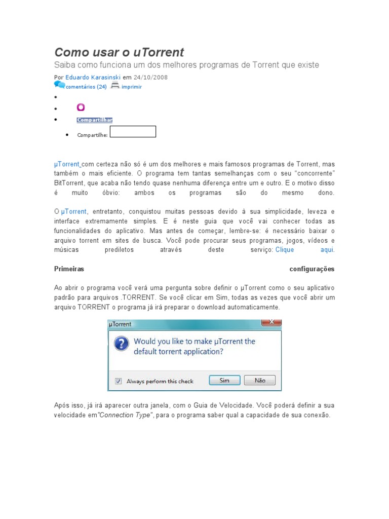 Como Usar o Utorrent | PDF | Casa e Jardim | Computadores