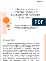 T I I D S I P F: HE Mpact of Ndividual Epressive Ymptoms On Mpairment of Sychosocial Unctioning