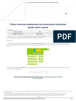 Cómo Resolver Problemas de Ecuaciones de Primer Grado Paso A Paso