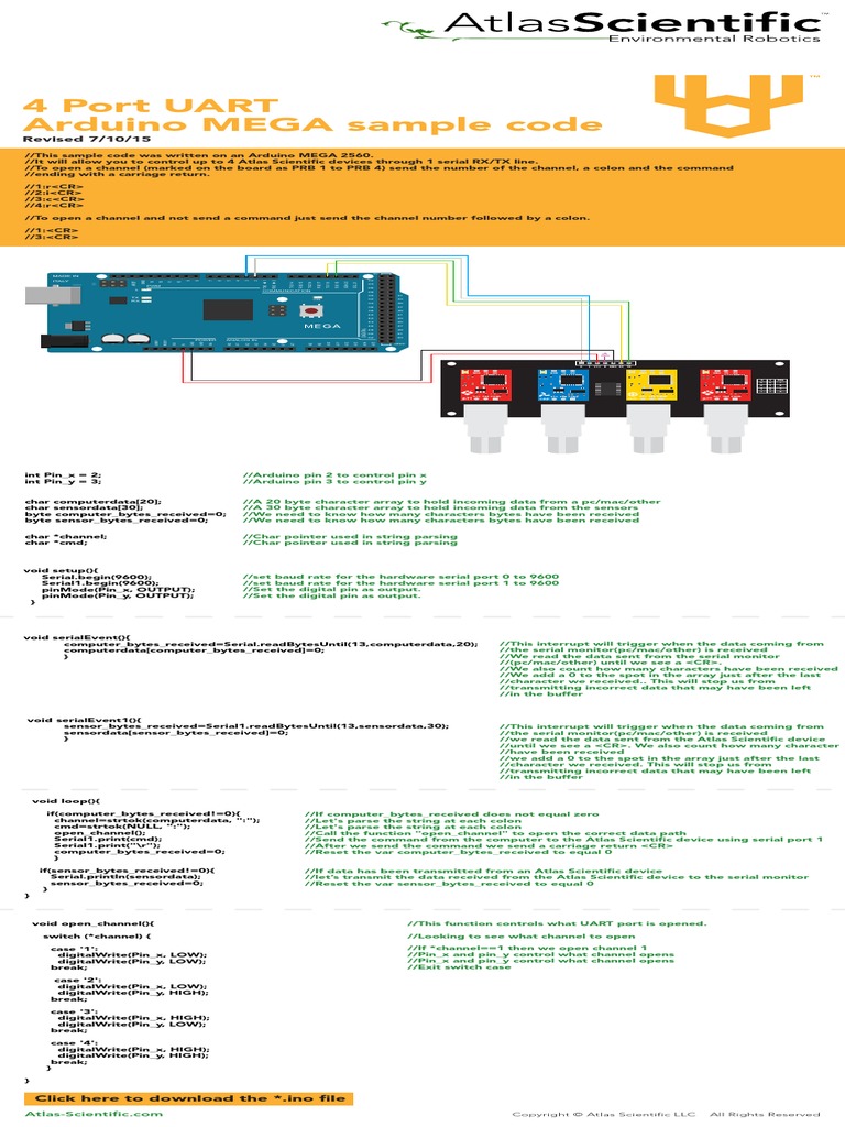 4 Port UART Arduino MEGA Sample Code: Revised 7/10/15 | PDF | Pointer ...