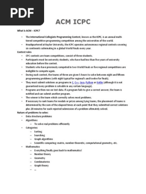 Acm Icpc Applied Mathematics Computer Science