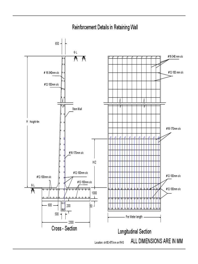 Retaining Wall Reinforcement Specs | PDF