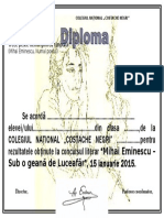 Diploma Eminescu