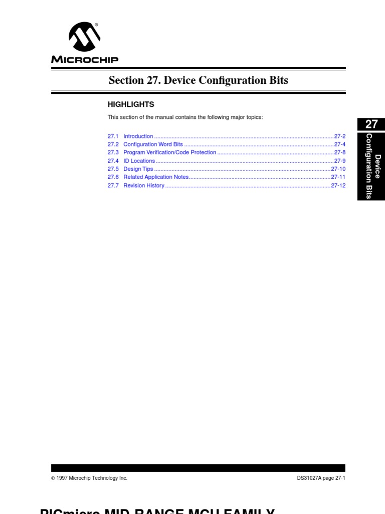 Pic Configuration Bits | PDF | Read Only Memory | Electronic Design