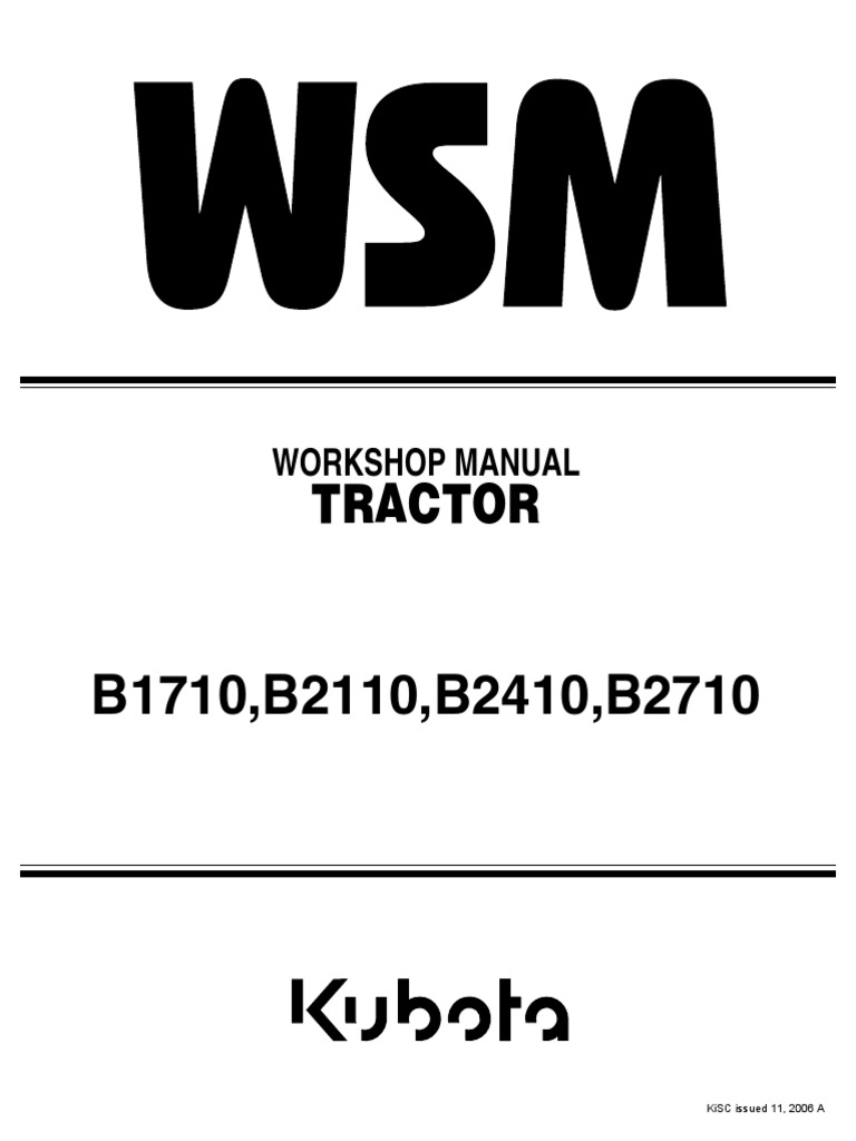 Kubota B2410 Service Manual | PDF | Diesel Engine | Transmission ...