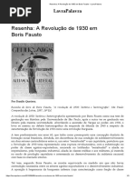 Resenha_ a Revolução de 1930 Em Boris Fausto – LavraPalavra