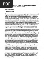 The Cost of Equity, The c.a.p.m. and Management