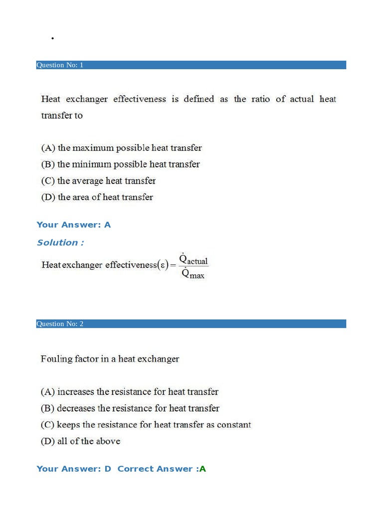 Exam Answer Key and Solutions Summary | PDF