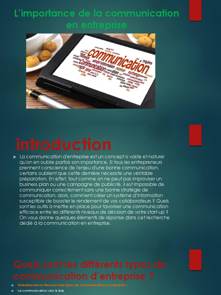 Importance de la communication en entreprise | PDF | la communication ...