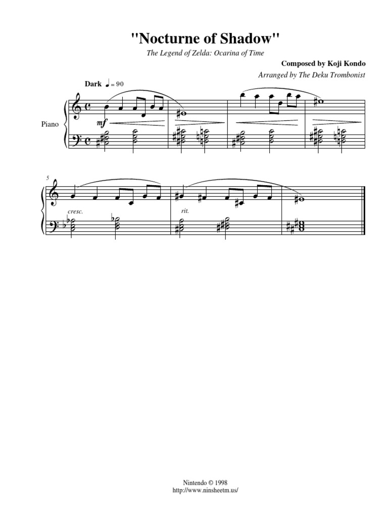 Zelda Ocarina of Time Nocturne of Shadow PDF