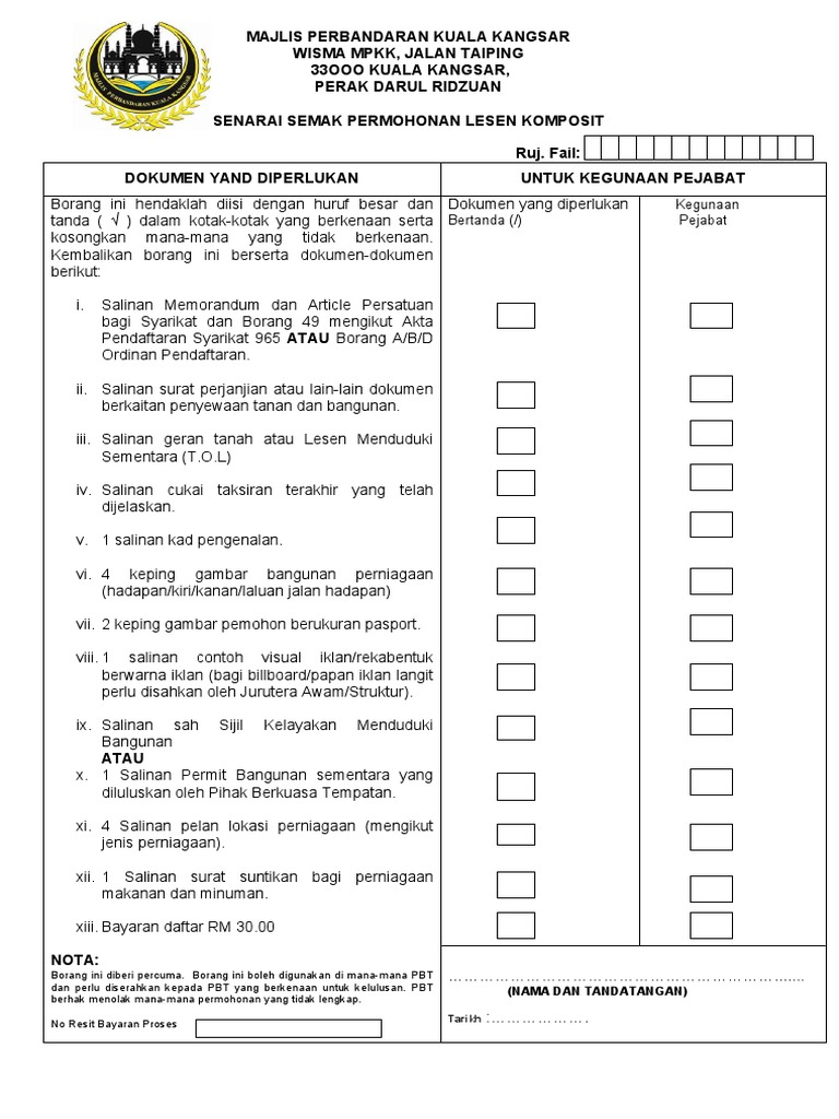 Borang Perlesenan 2 Pdf Pdf