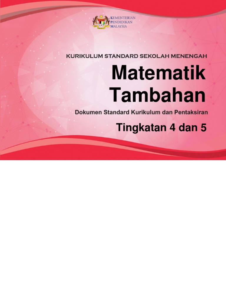 Dskp Kssm Matematik Tambahan T4 Dan T5 Min Pdf