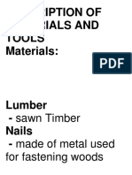 Description of Materials and Tools-Activity Print