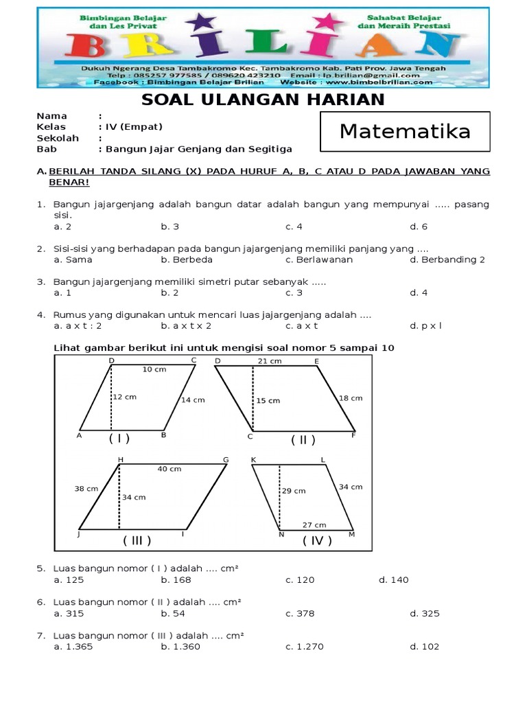 Jawaban Soal Matematika Kelas 4 Halaman 129 Tahun Ajar