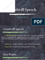 Goodwill Speech