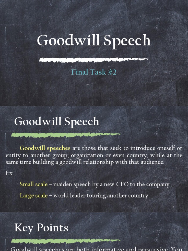 definition of a goodwill speech