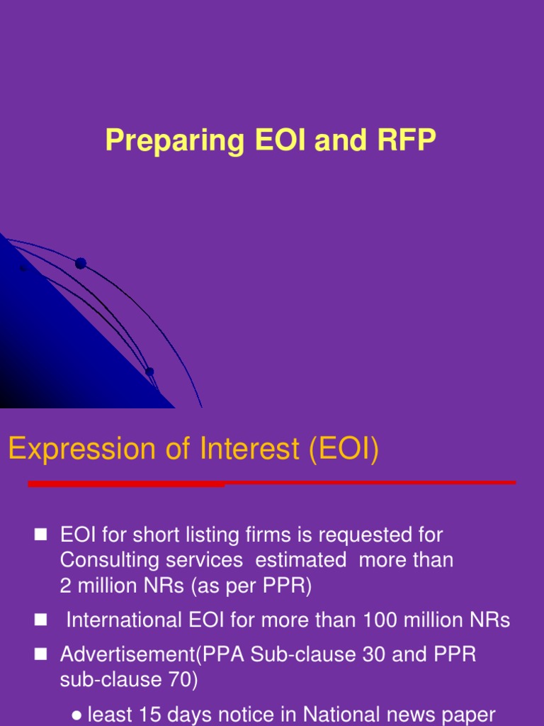 EOI and RFP Preparation Guide | PDF | Request For Proposal | Architect