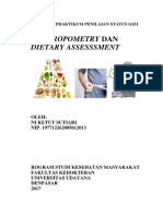 Anthropometry Dan Dietary Assesssment: Petunjuk Praktikum Penilaian Status Gizi