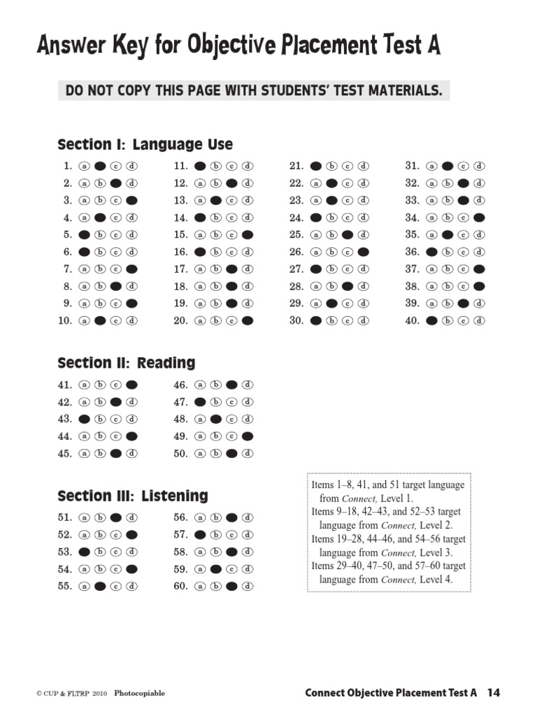 Objective Placement Test A PDF | PDF | Leisure