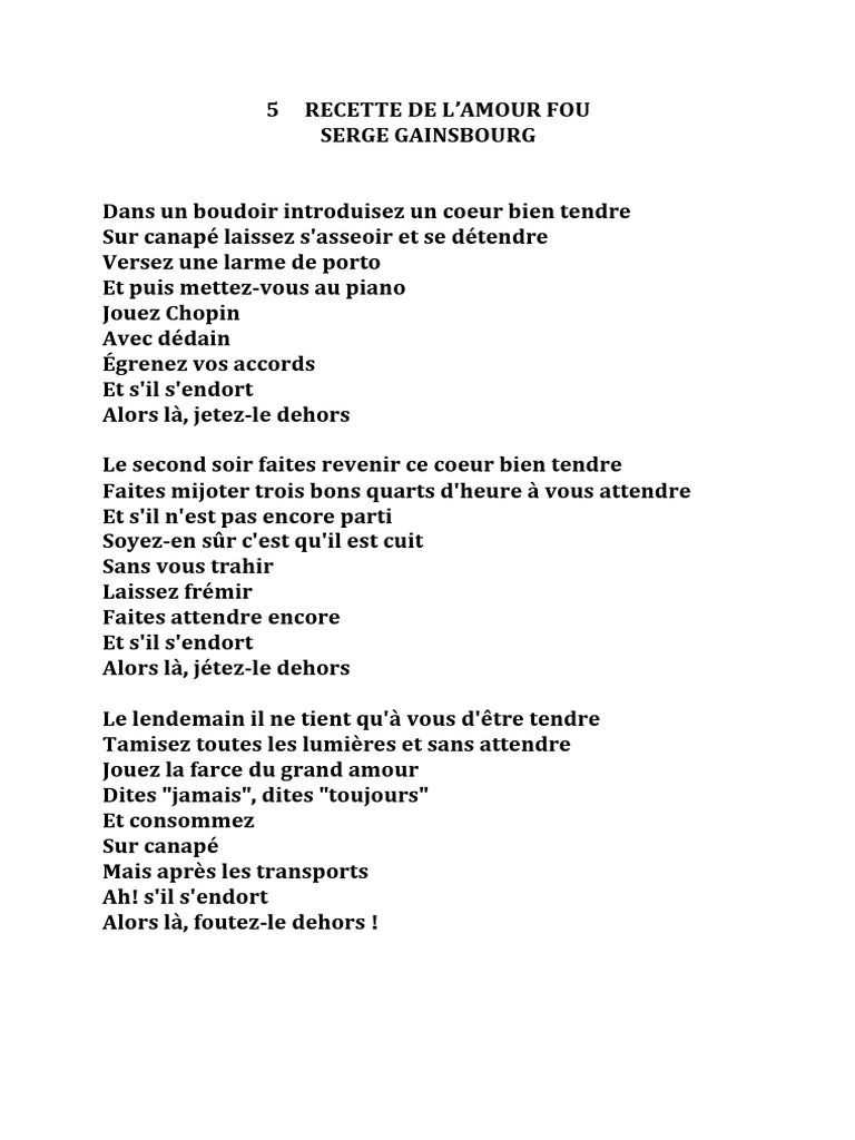 Recette De L Amour Fou Pdf