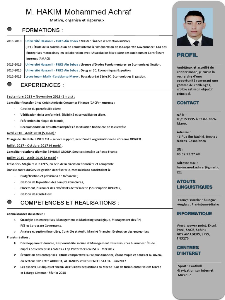 Cv Banque Pdf Maroc Responsabilite Societale Des Entreprises