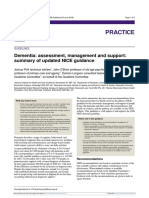 Practice: Dementia: Assessment, Management and Support: Summary of Updated NICE Guidance