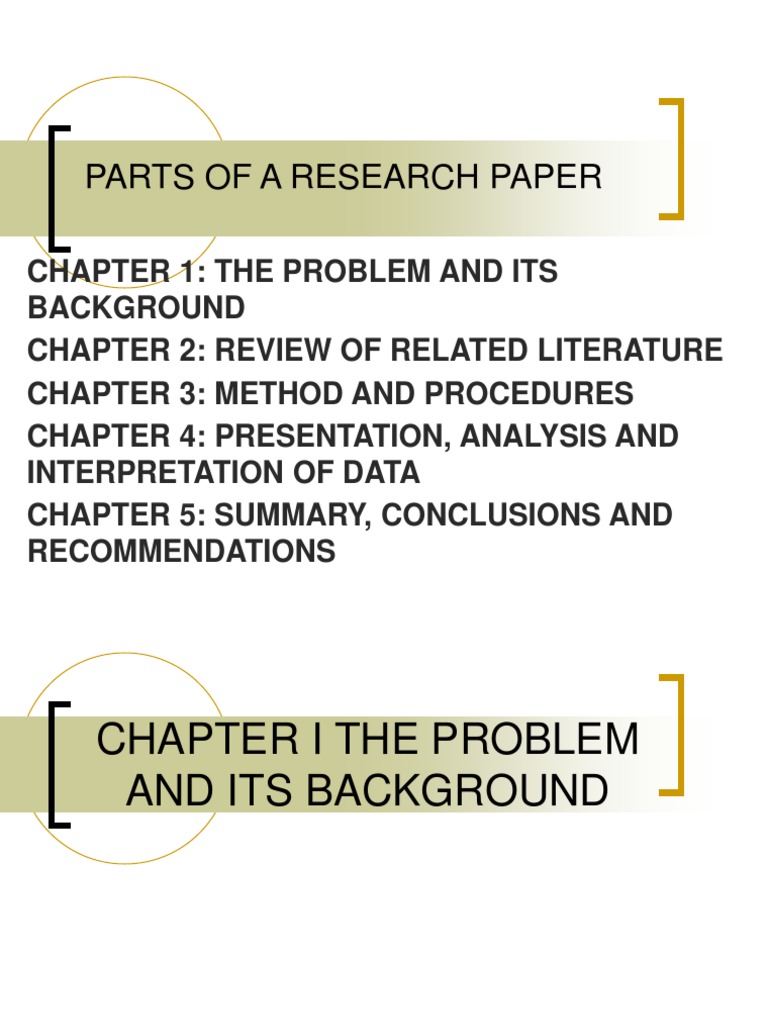 research paper parts chapter 1