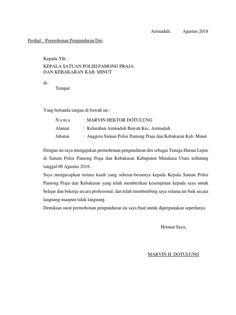 Download 66+ Contoh Surat Surat Pengunduran Diri Gratis