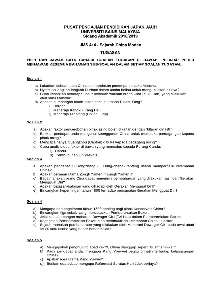 Soalan Tugasan JMS414 | PDF | Perjalanan