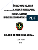 Sílabo de Medicina Legal 2019