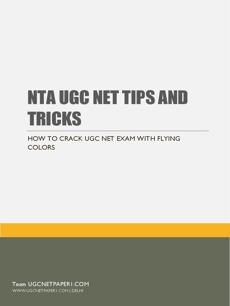 Ugc Net Tips And Tricks