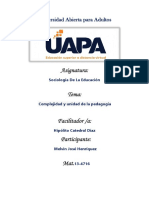 Complejidad y Unidad de La Pedagogía