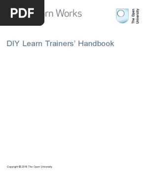 Diy Learn Trainers Handbook Printable